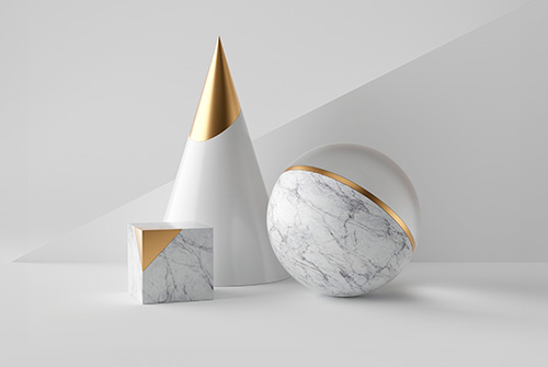 imagem abstrata com formas geométricas com mármore branco